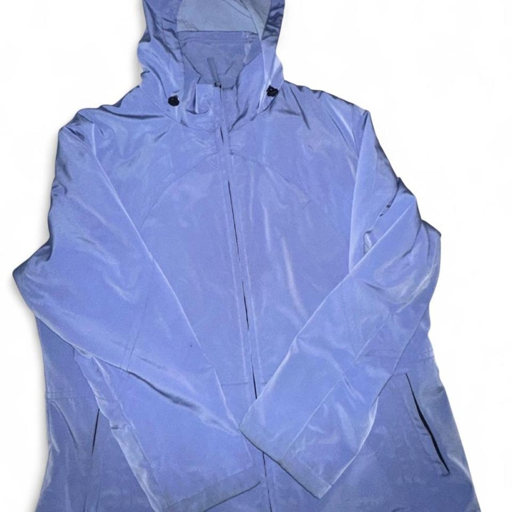 Liz Claiborne blue windbreaker jacket with hood, size M